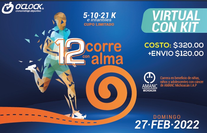 12a CARRERA CORRE CON ALMA - VIRTUAL CON KIT